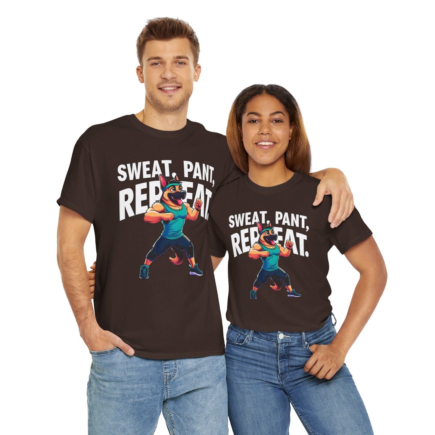 Sweat, Pant, Repeat T-Shirt (13 colors) (German Shepherd)