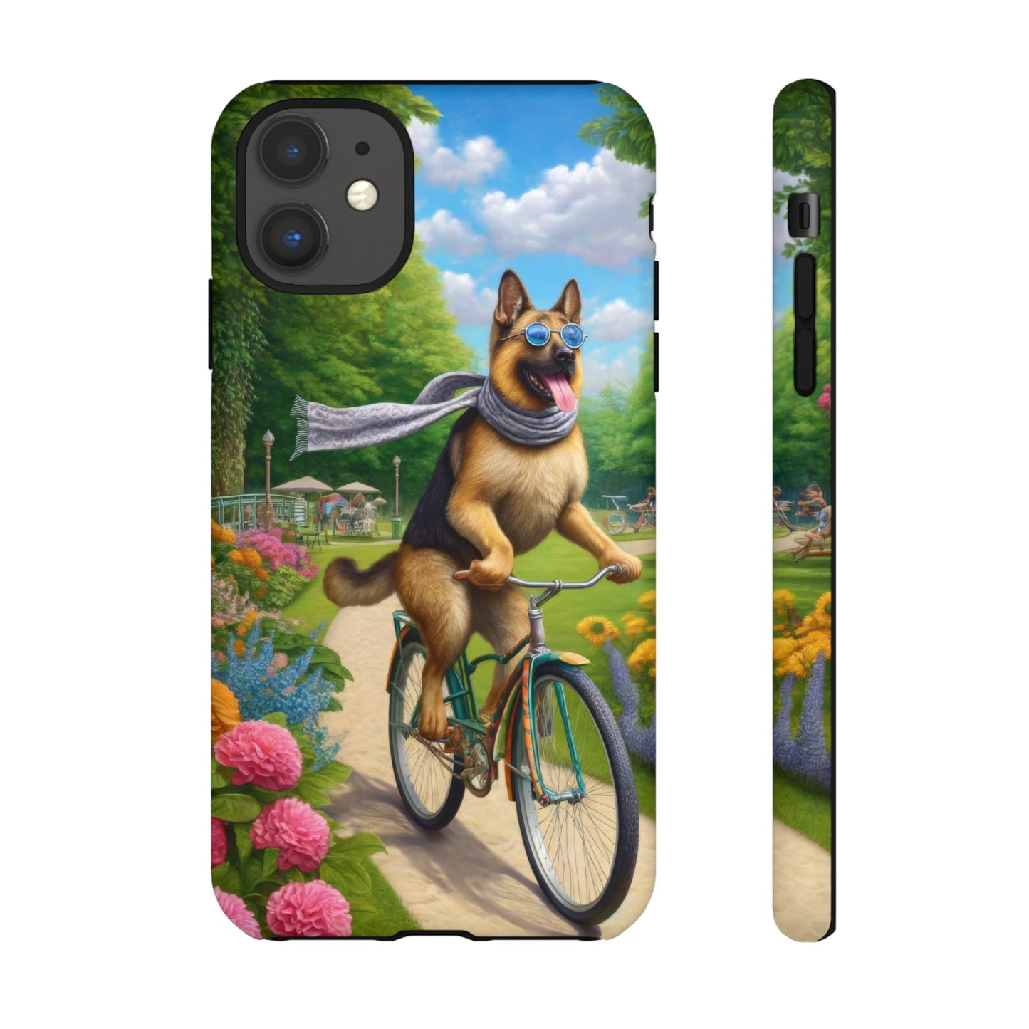 German Shepherd Riding a Bicycle Phone Case