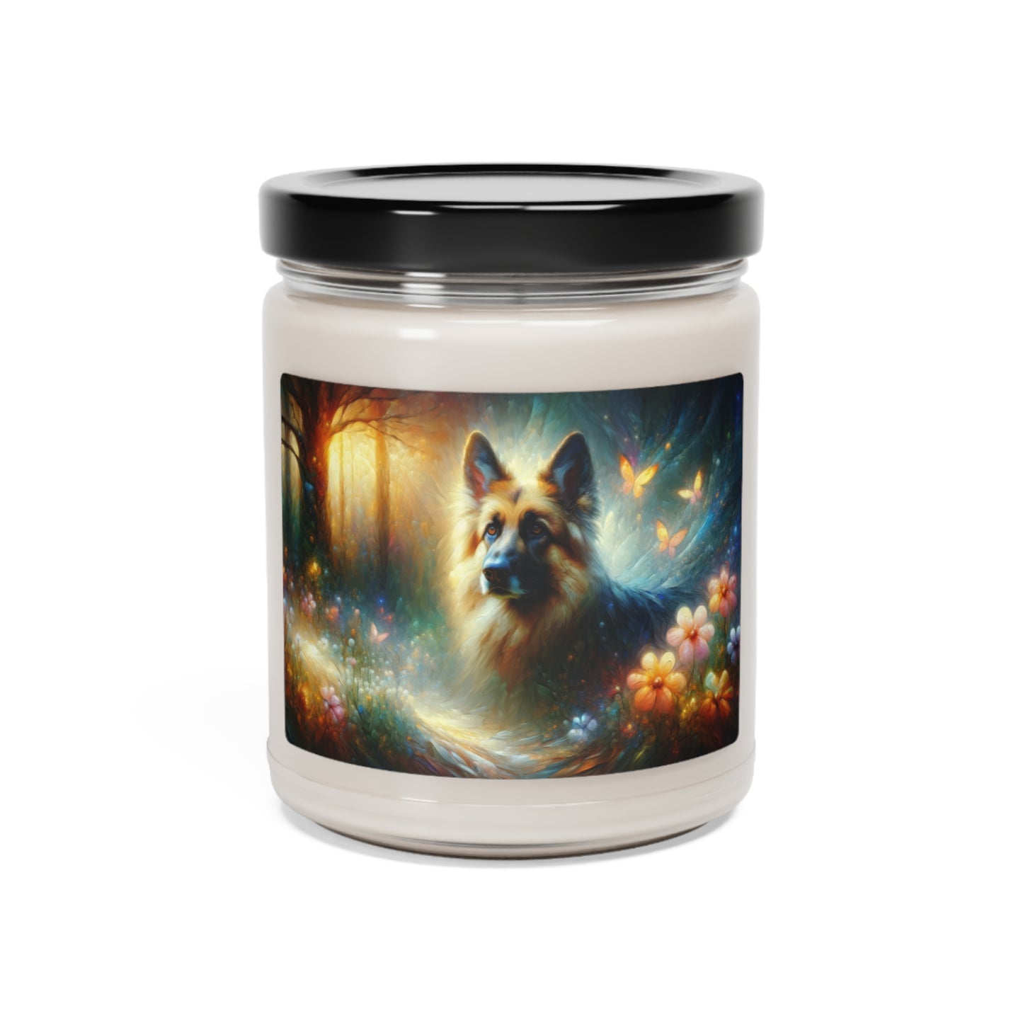 Fairy tale and impressionism German Shepherd Scented Soy Candle, 9oz