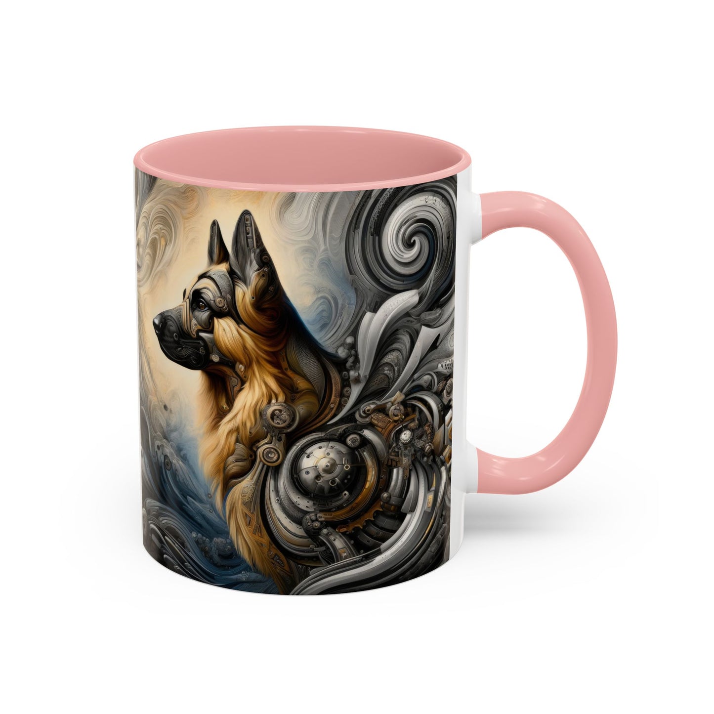 Byzantine, charcoal, and cybernetic German Shepherd Coffee Mug