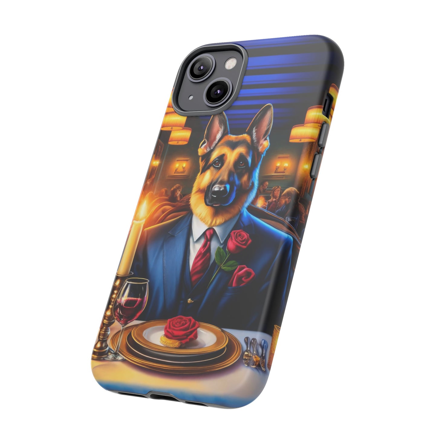 German Shepherd Going on a Date at a Restaurant Phone Case