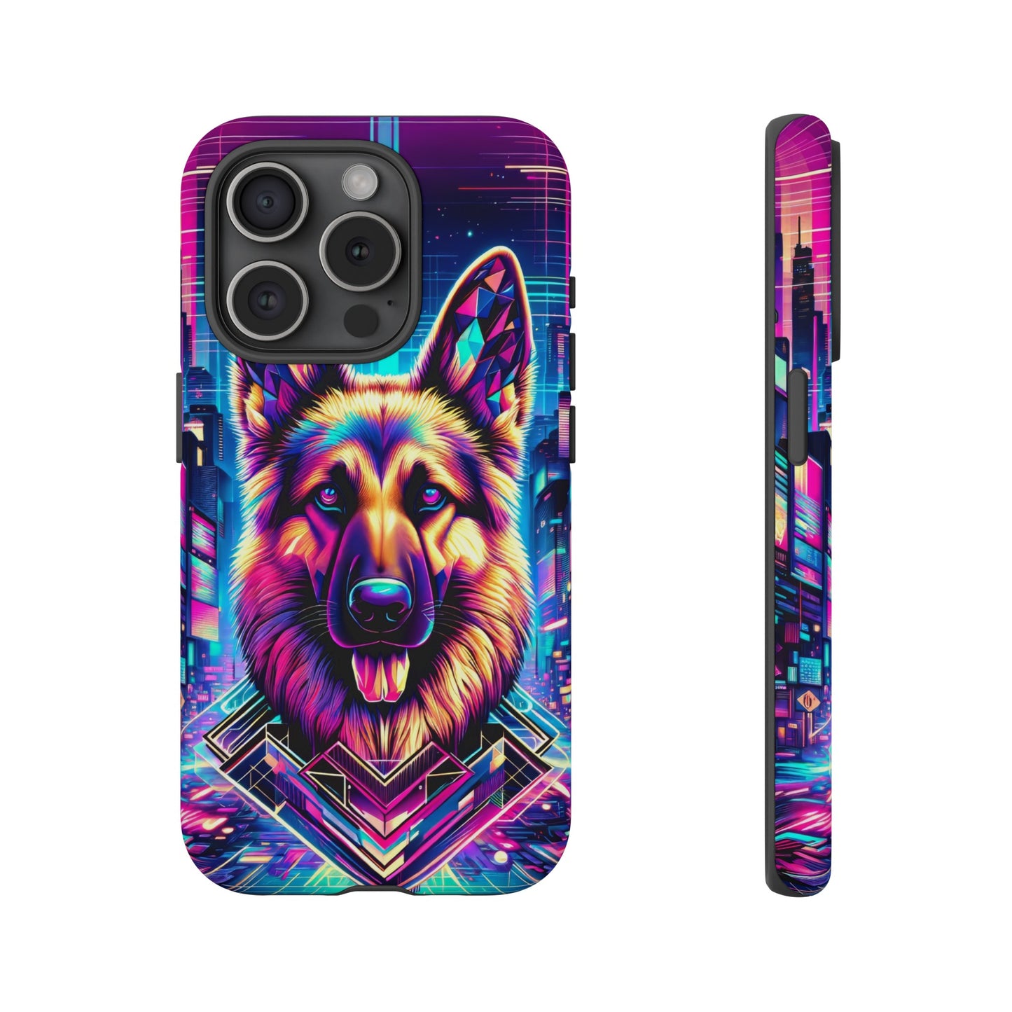 Glitch art German Shepherd Phone Case