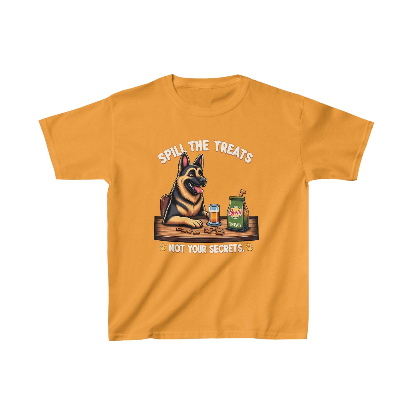 Spill the Treats Kids Size T-Shirt (Multi colors) (German Shepherd)