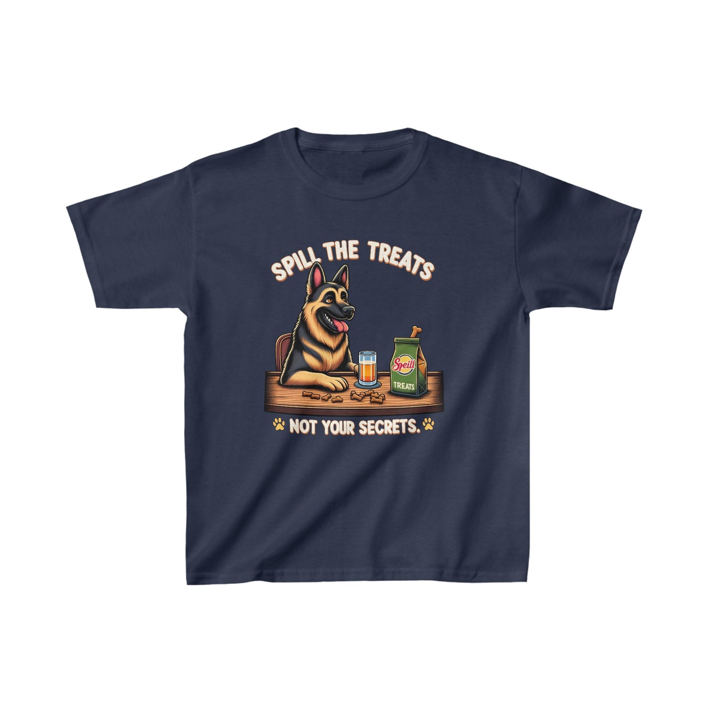 Spill the Treats Kids Size T-Shirt (Multi colors) (German Shepherd)