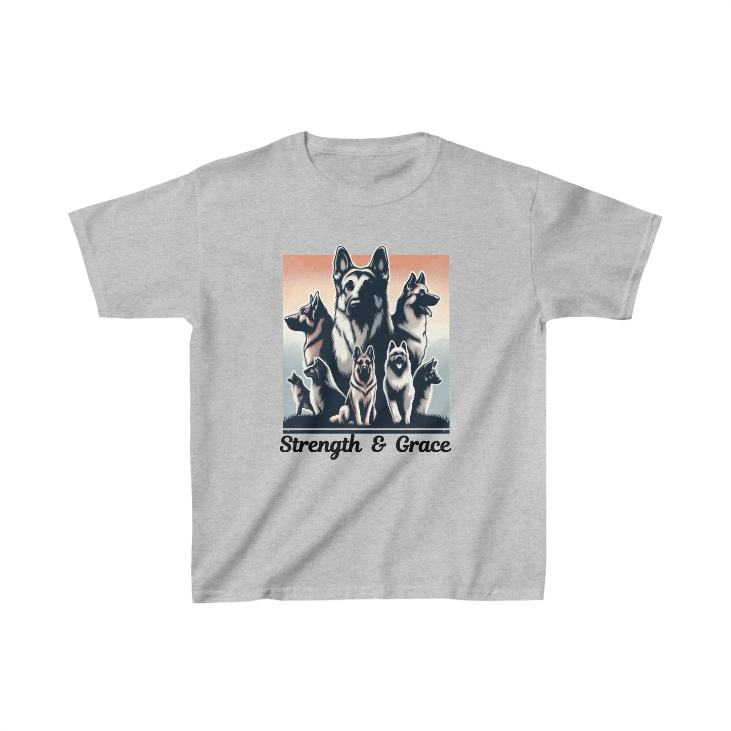 Strength And Grace Kids Size T-Shirt (Multi colors) (German Shepherd)