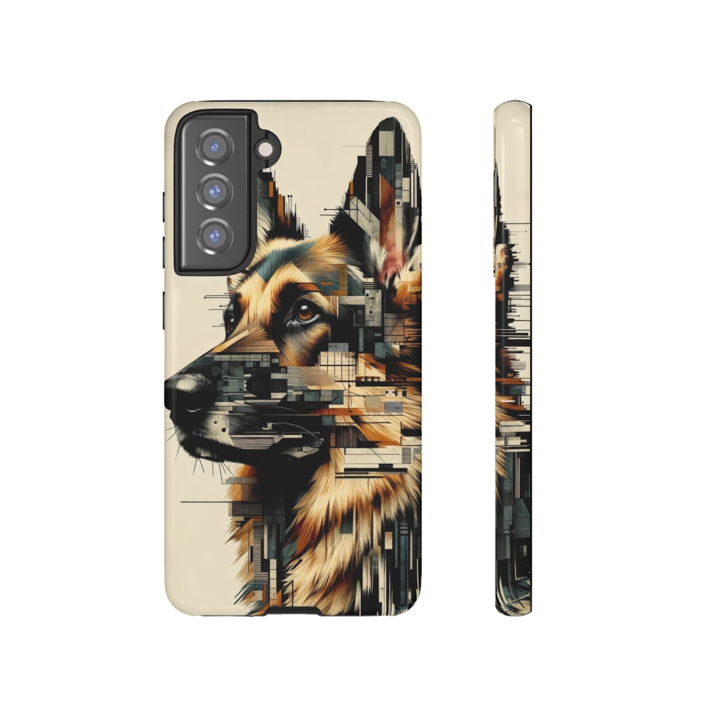 Constructivist and dadaist German Shepherd Phone Case