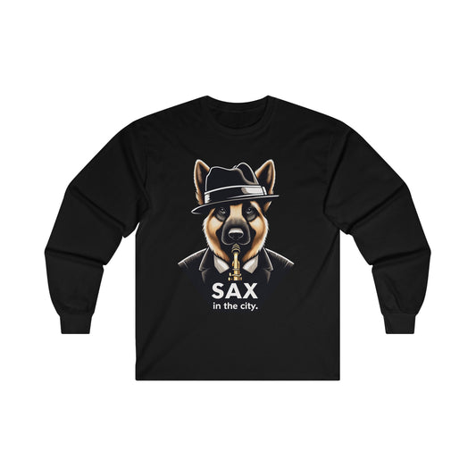 Sax in the City Long Sleeve Shirt (20 colors) (German Shepherd)