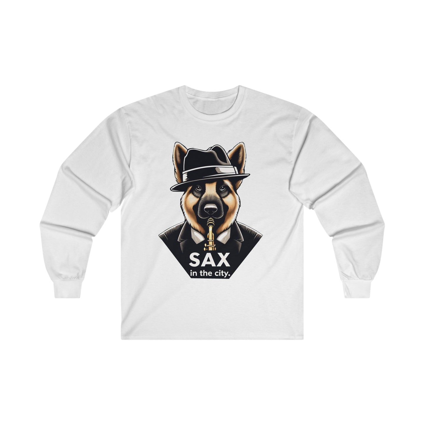 Sax in the City Long Sleeve Shirt (20 colors) (German Shepherd)