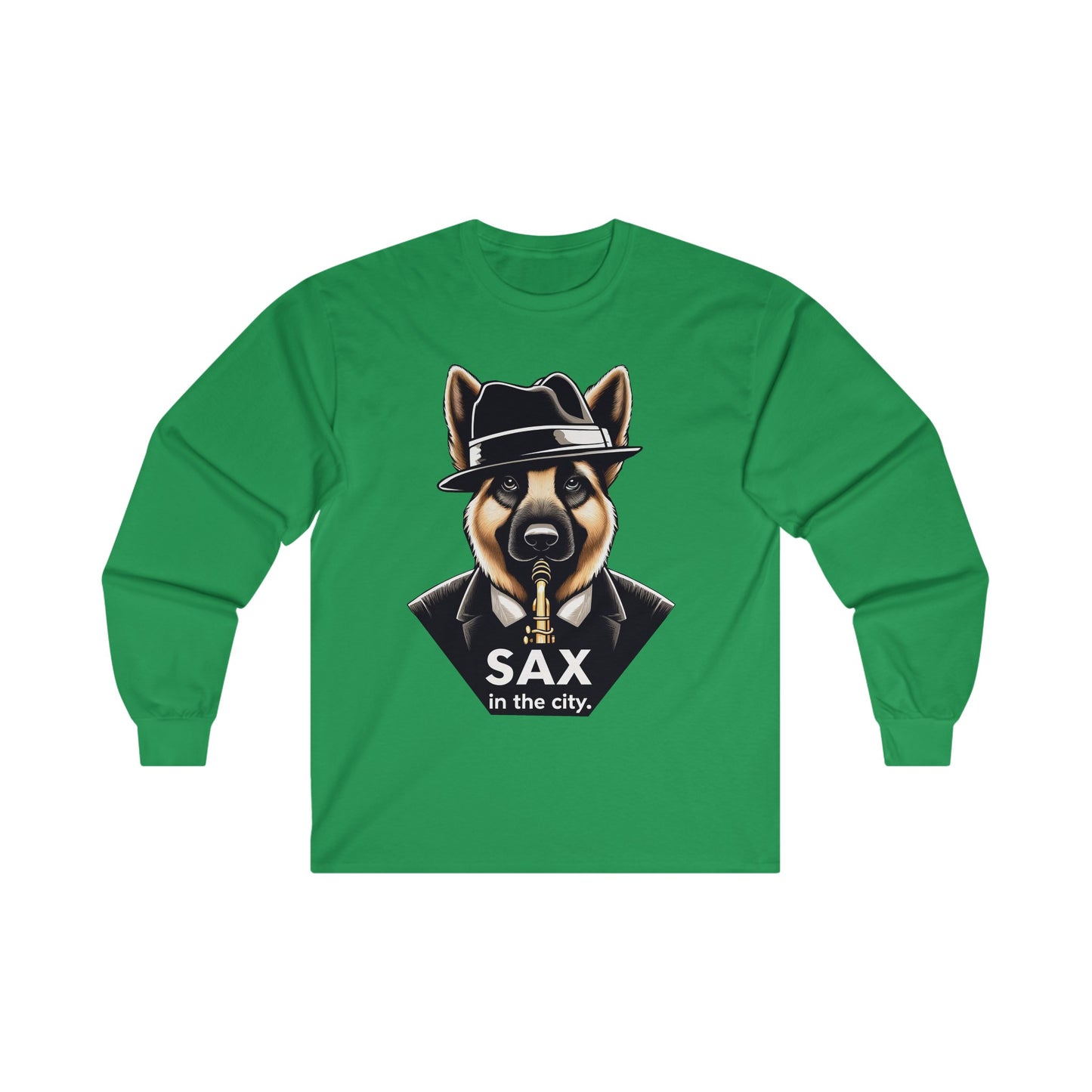 Sax in the City Long Sleeve Shirt (20 colors) (German Shepherd)