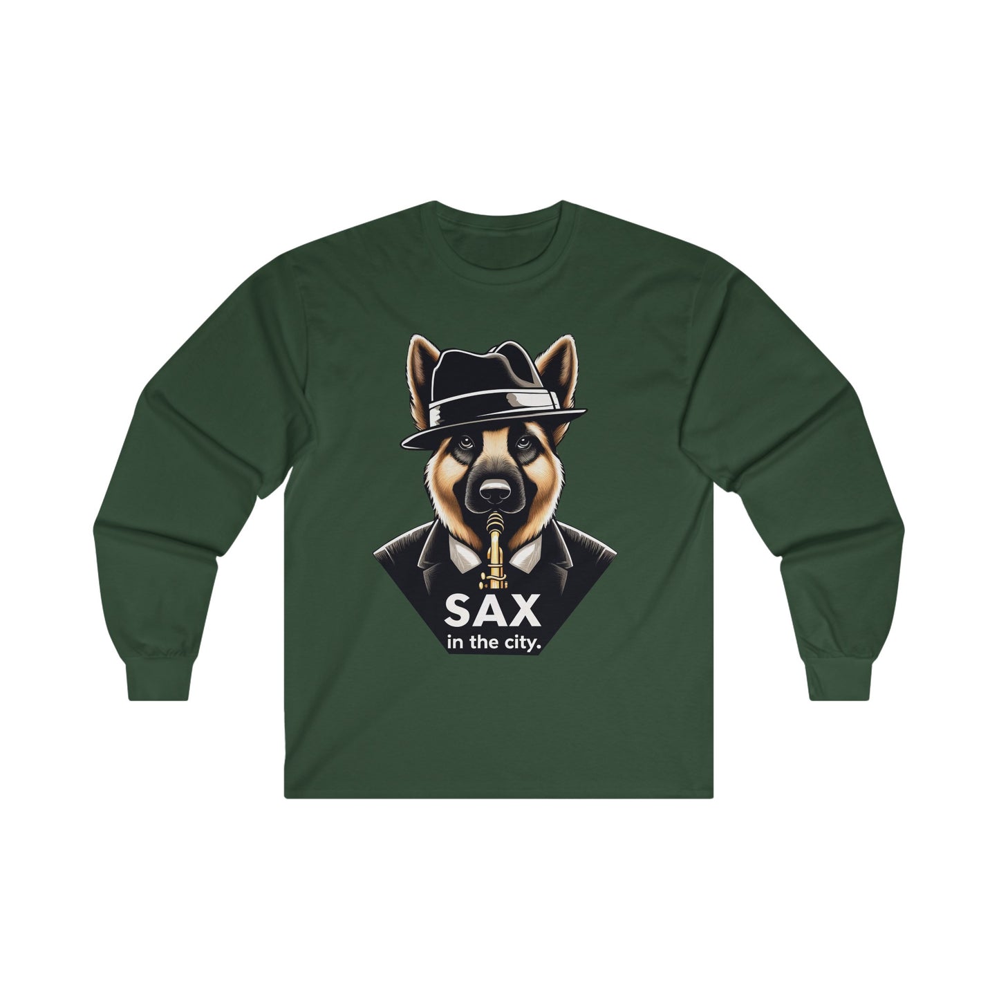 Sax in the City Long Sleeve Shirt (20 colors) (German Shepherd)