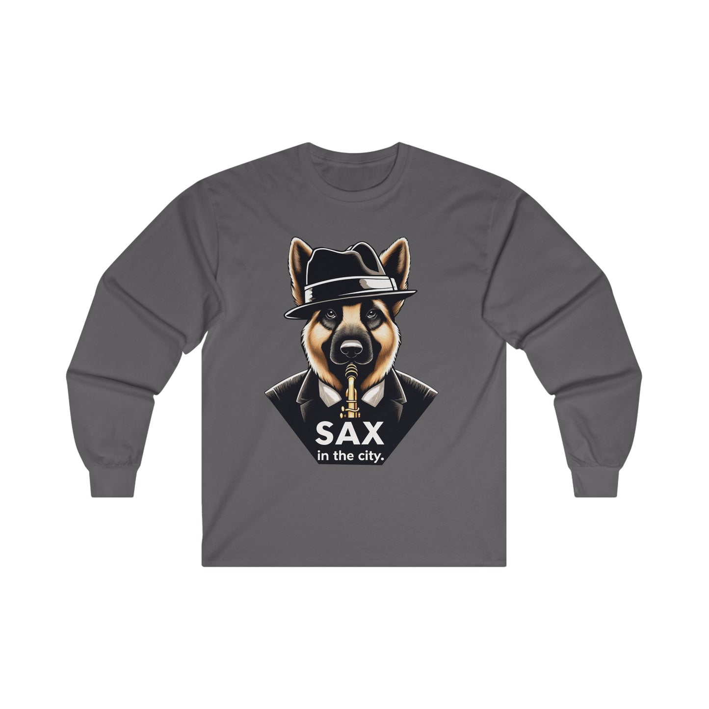 Sax in the City Long Sleeve Shirt (20 colors) (German Shepherd)