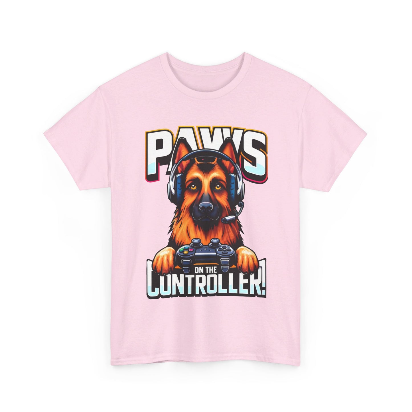 Paws on the Controller T-Shirt (13 colors) (German Shepherd)