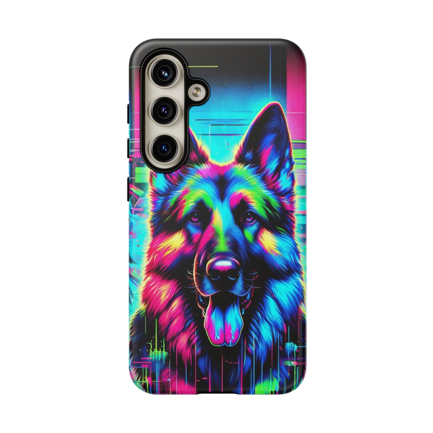 Neon graffiti German Shepherd Phone Case