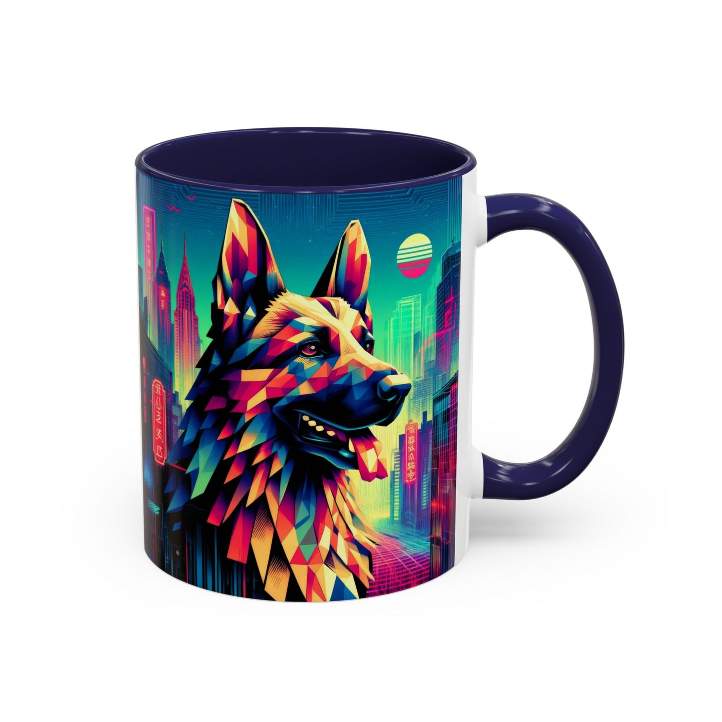 Glitch art German Shepherd Coffee Mug