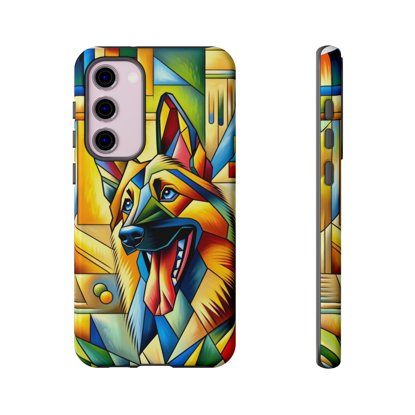 German Shepherd in Cubism Tough Phone Case