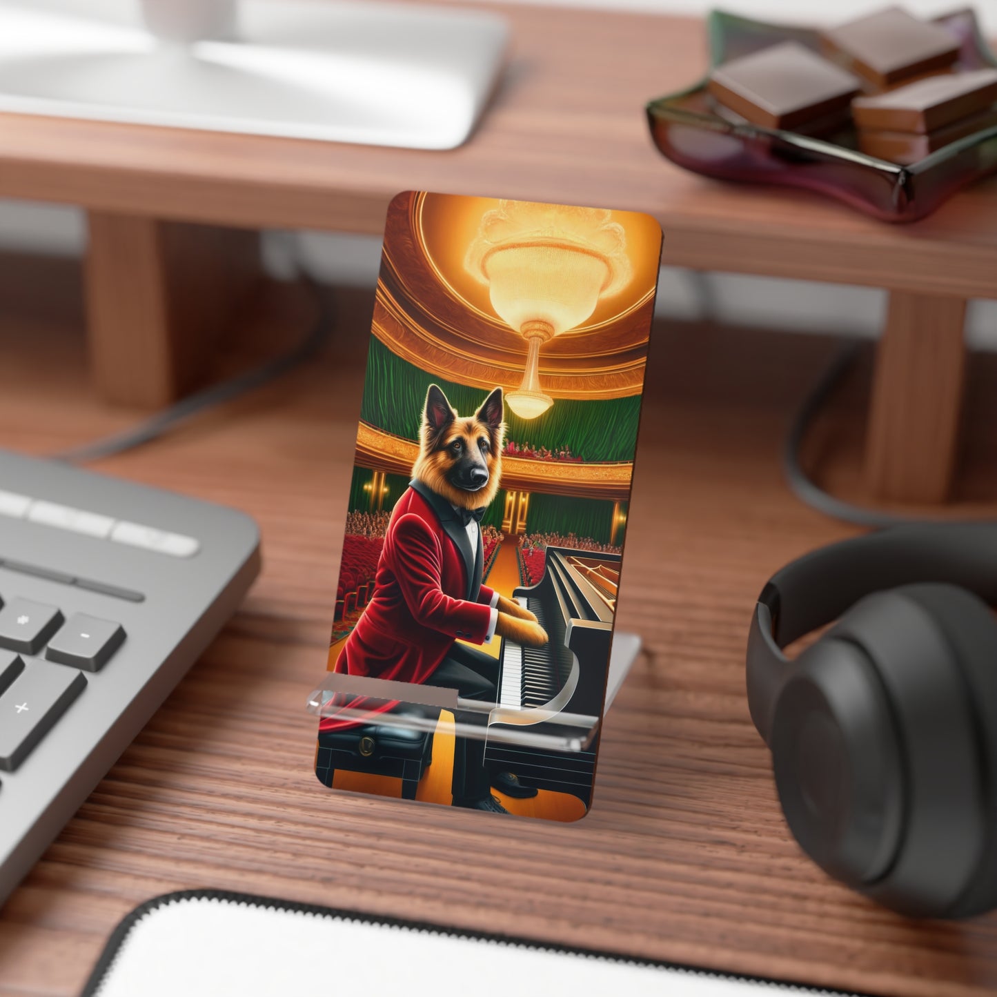 German Shepherd Playing the Piano Smartphone Stand