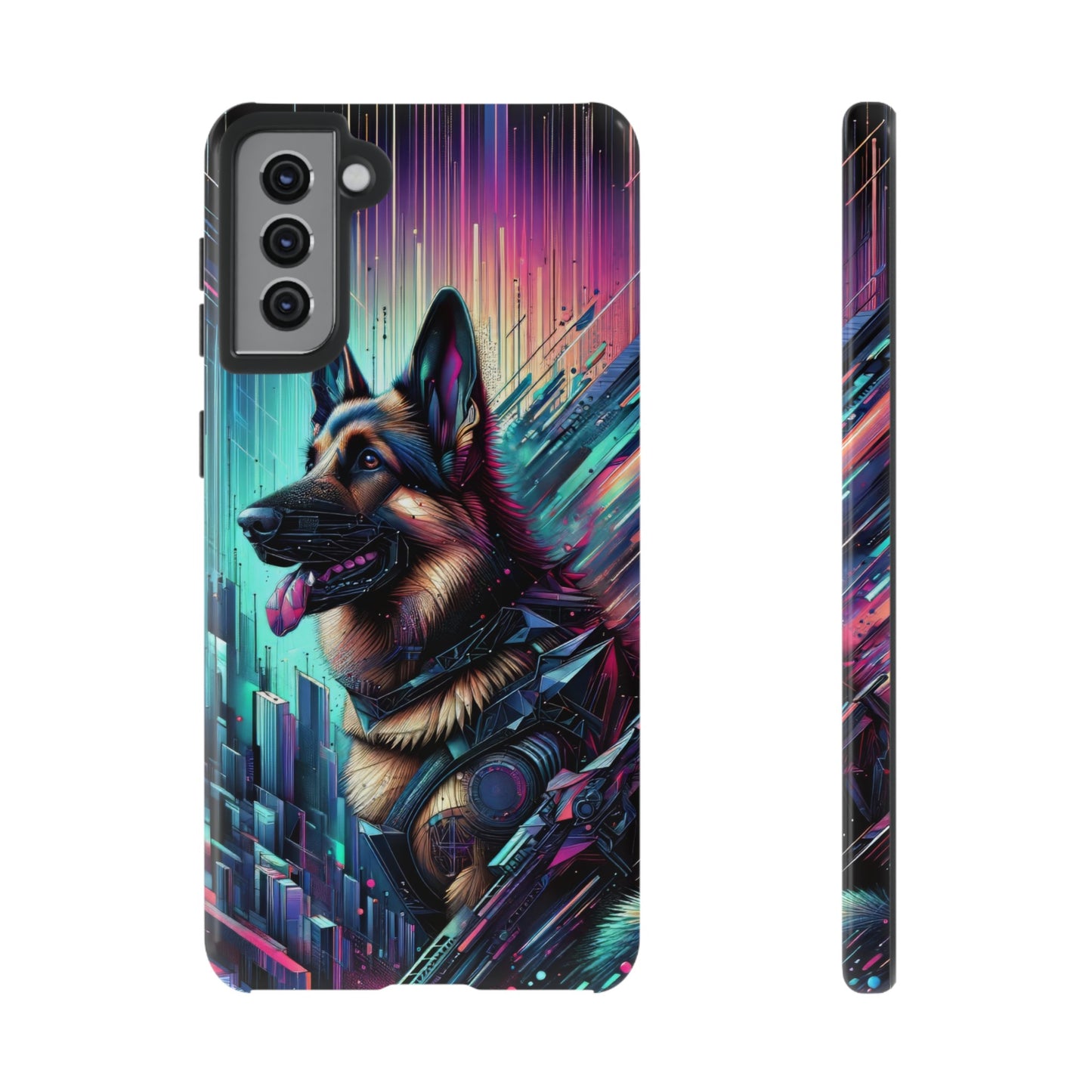 Futurism and gothic German Shepherd Phone Case