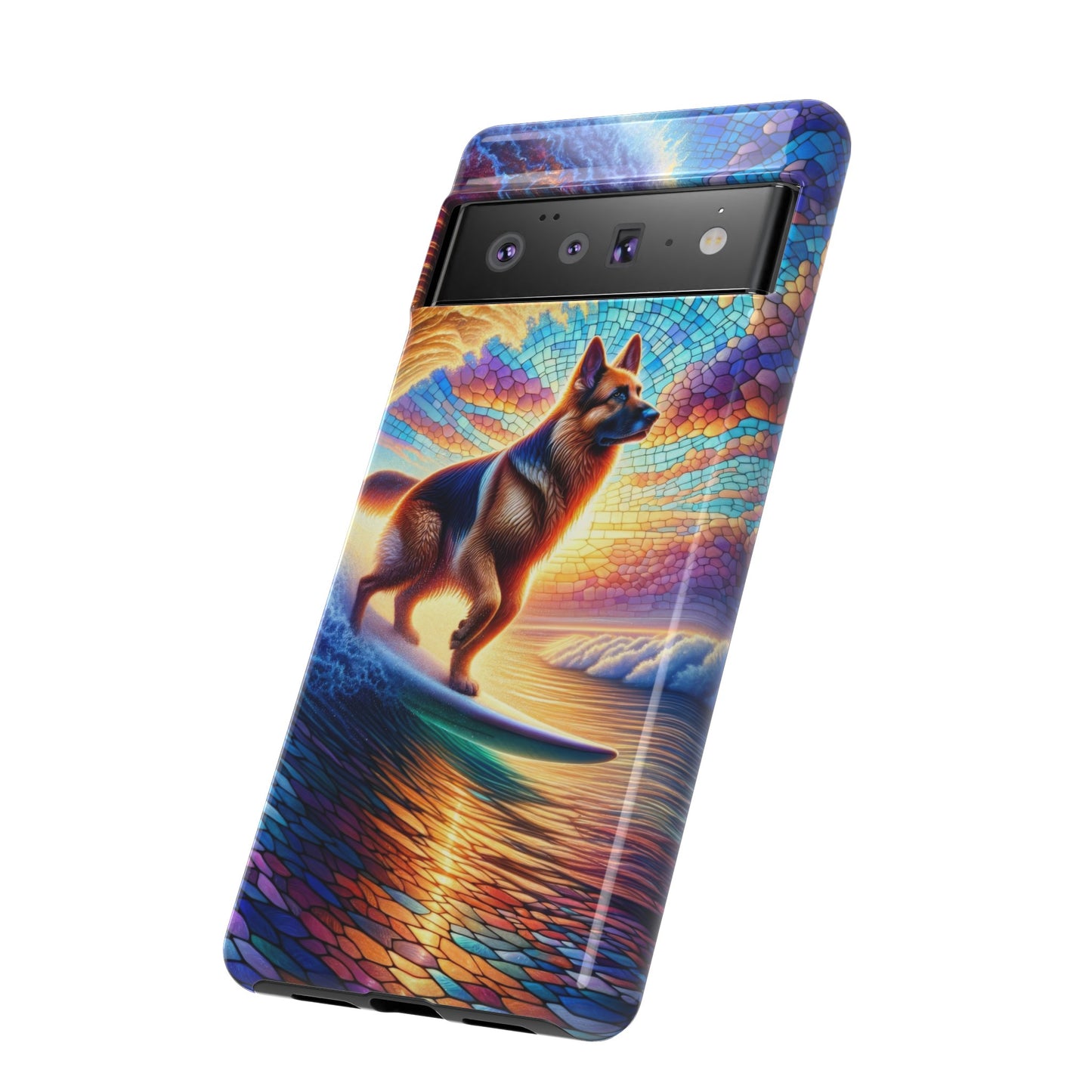 German Shepherd Surfing Phone Case