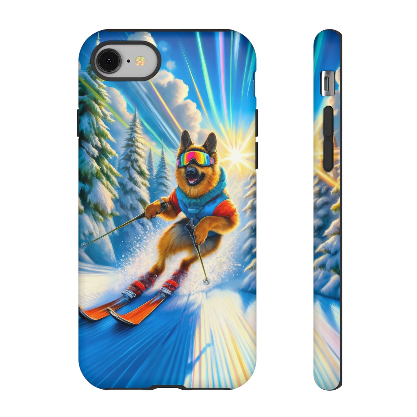 German Shepherd Skiing Phone Case