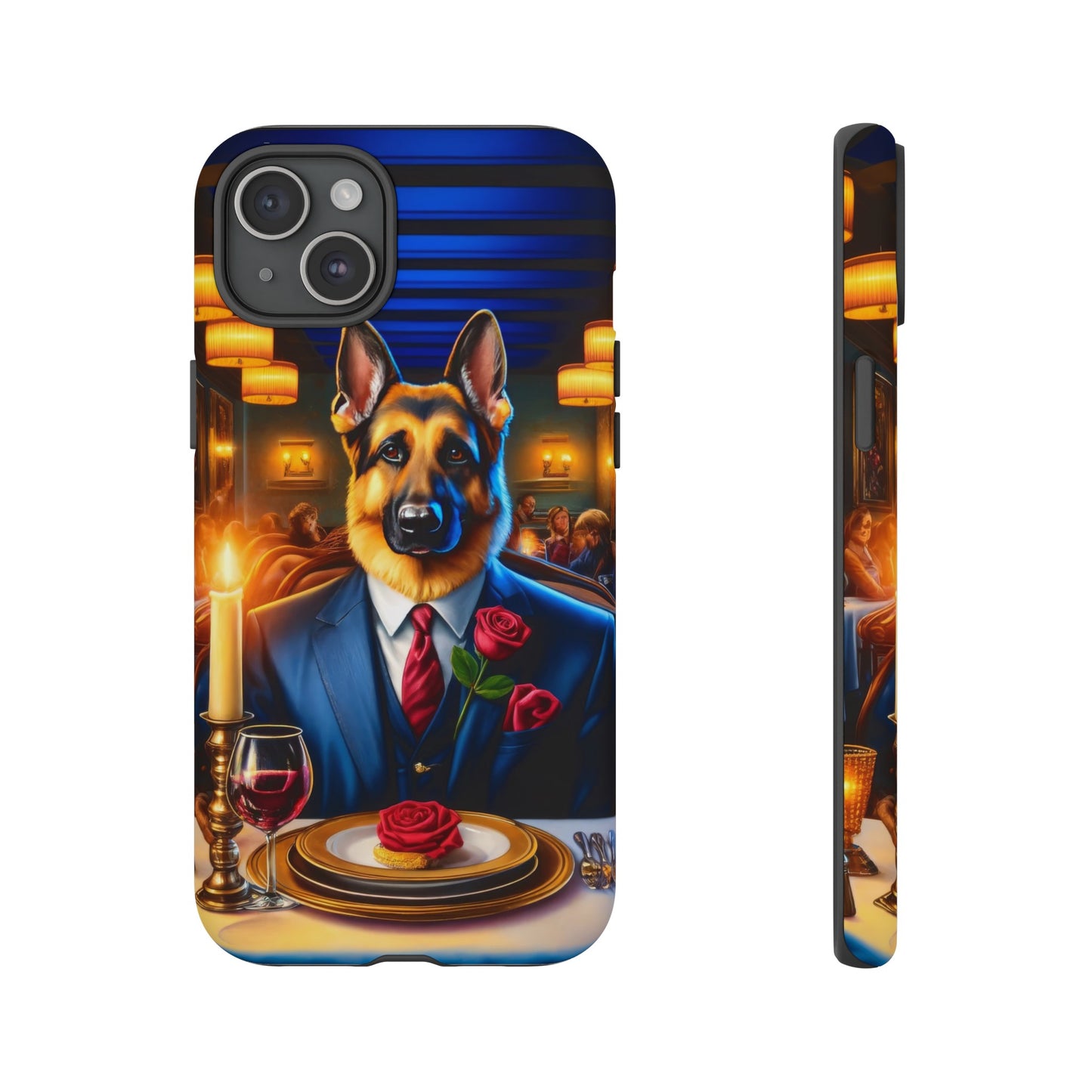 German Shepherd Going on a Date at a Restaurant Phone Case