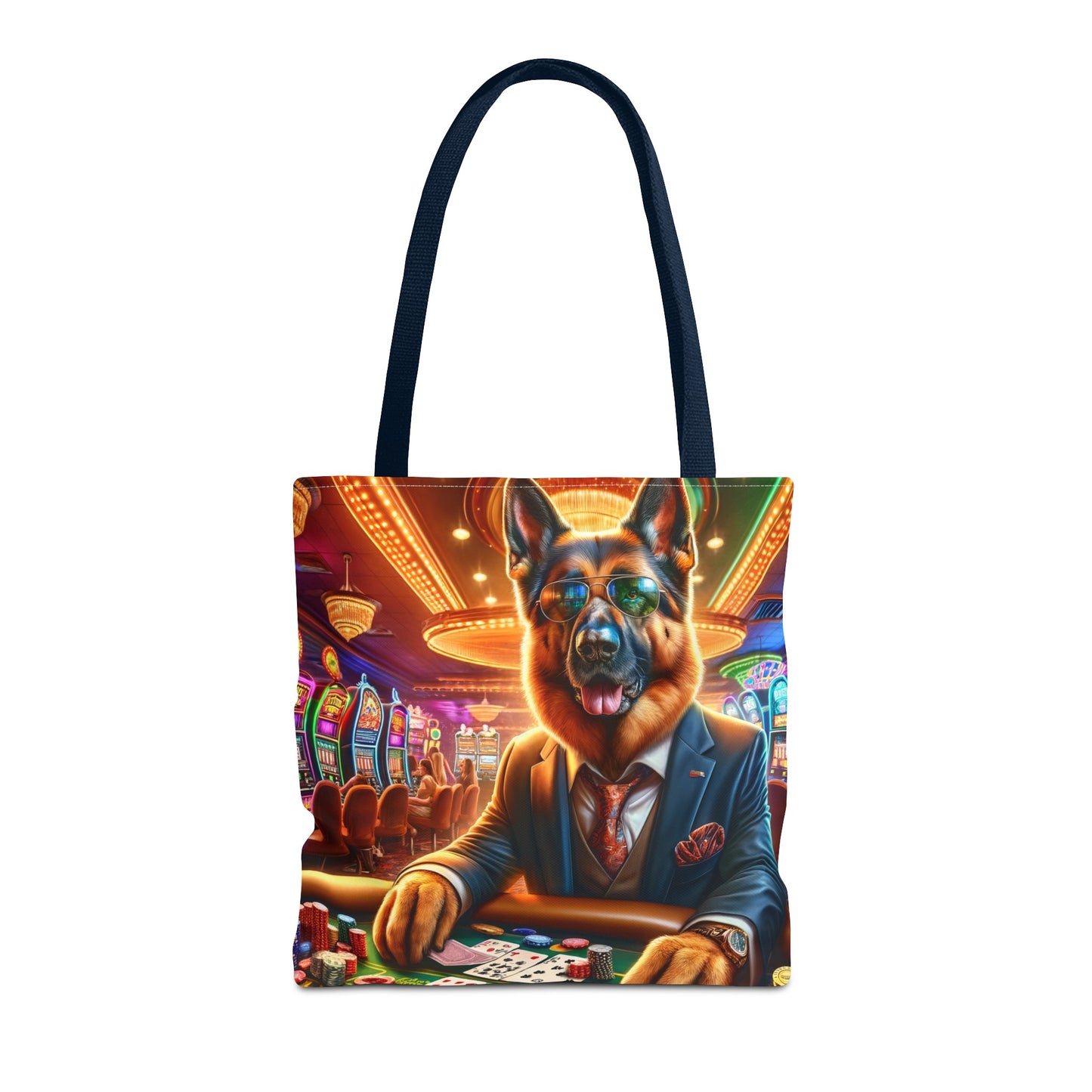 German Shepherd Playing Poker Tote Bag