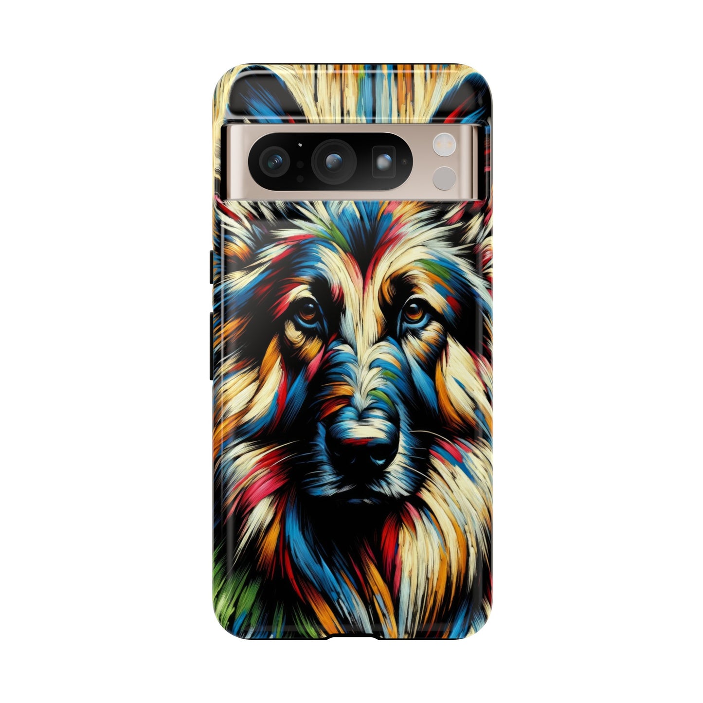 Fauvism scratchboard technique German Shepherd Phone Case