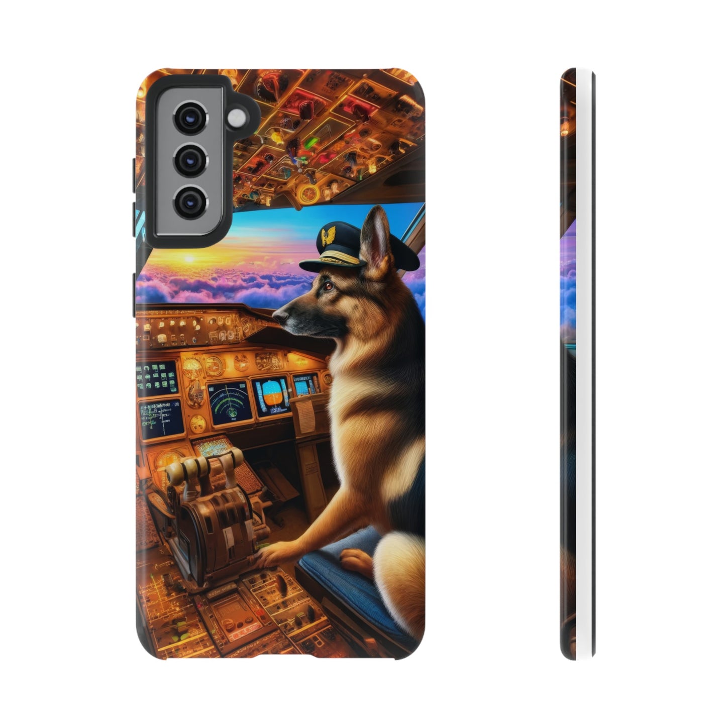 German Shepherd Flying an Airplane Phone Case