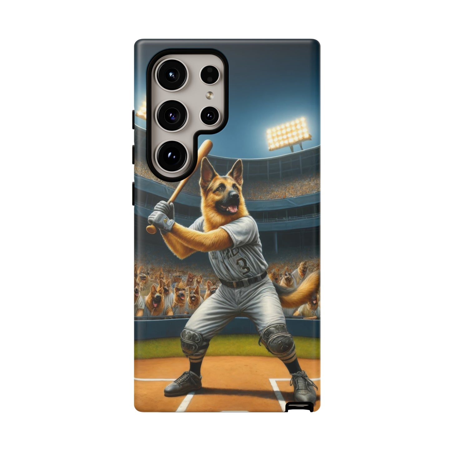 German Shepherd Playing Baseball Tough Phone Case