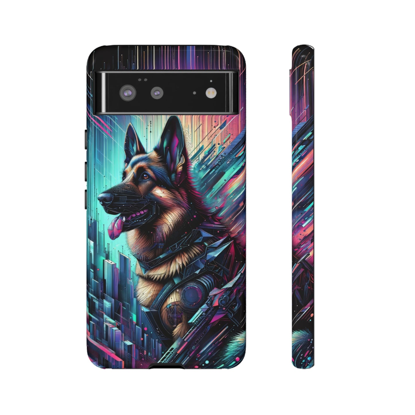 Futurism and gothic German Shepherd Phone Case