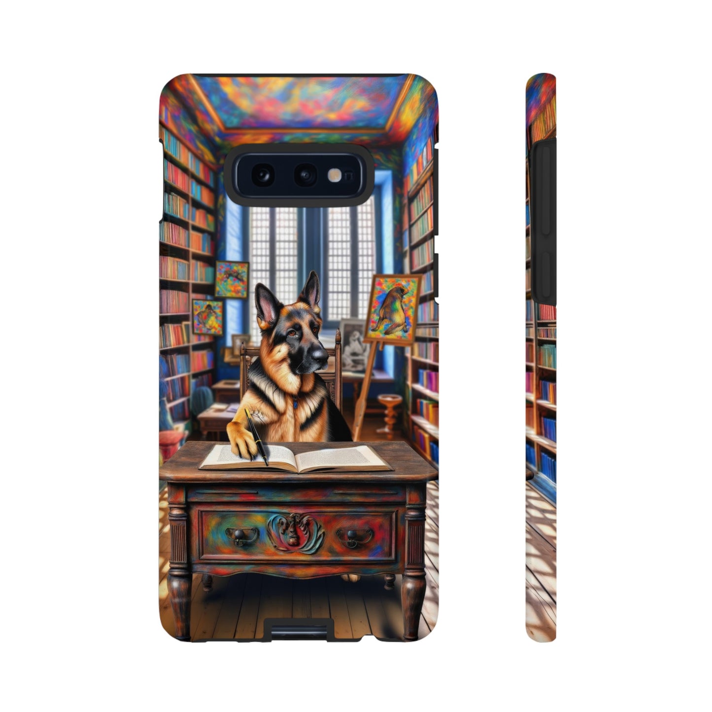 German Shepherd Writing a Book Phone Case