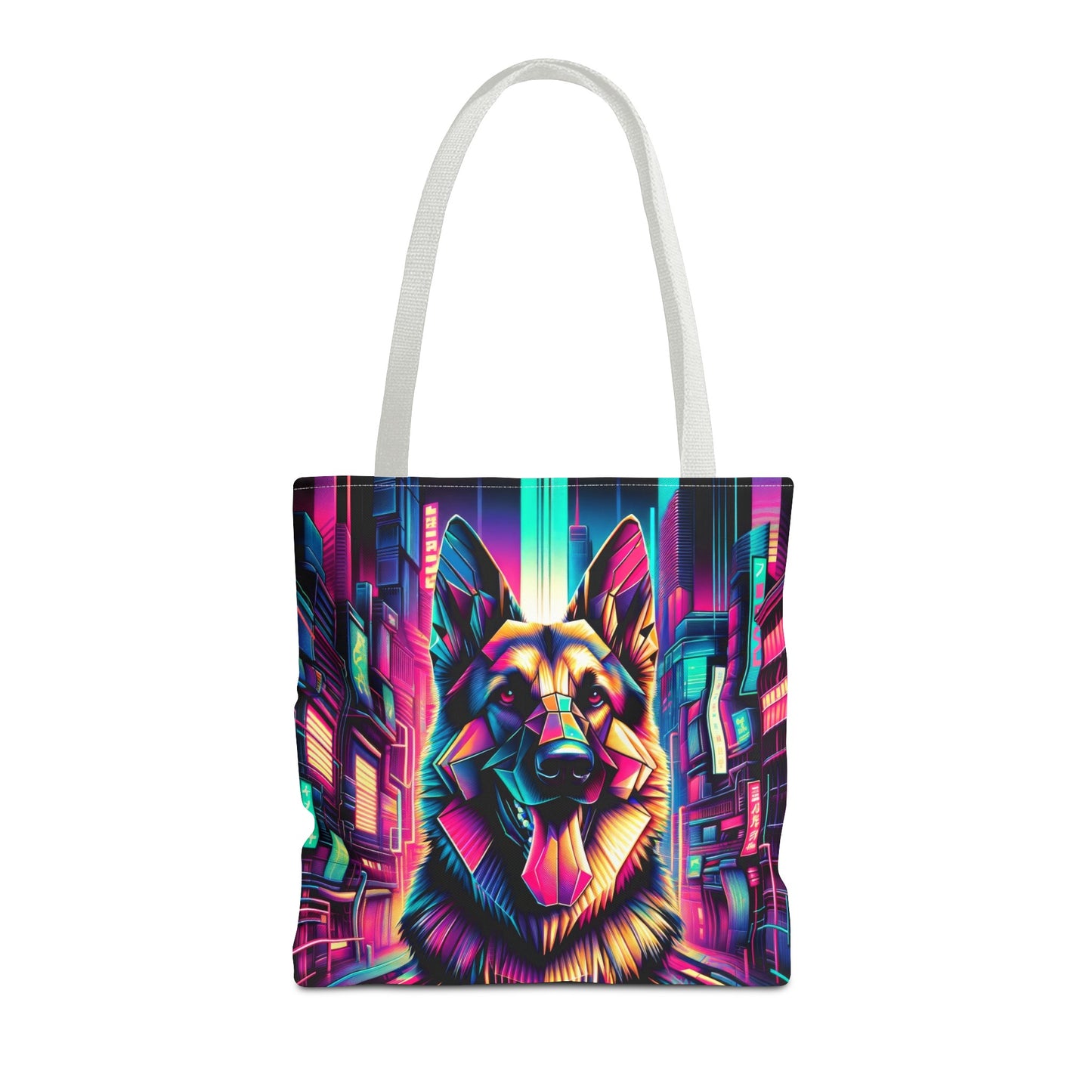 Glitch art German Shepherd Tote Bag