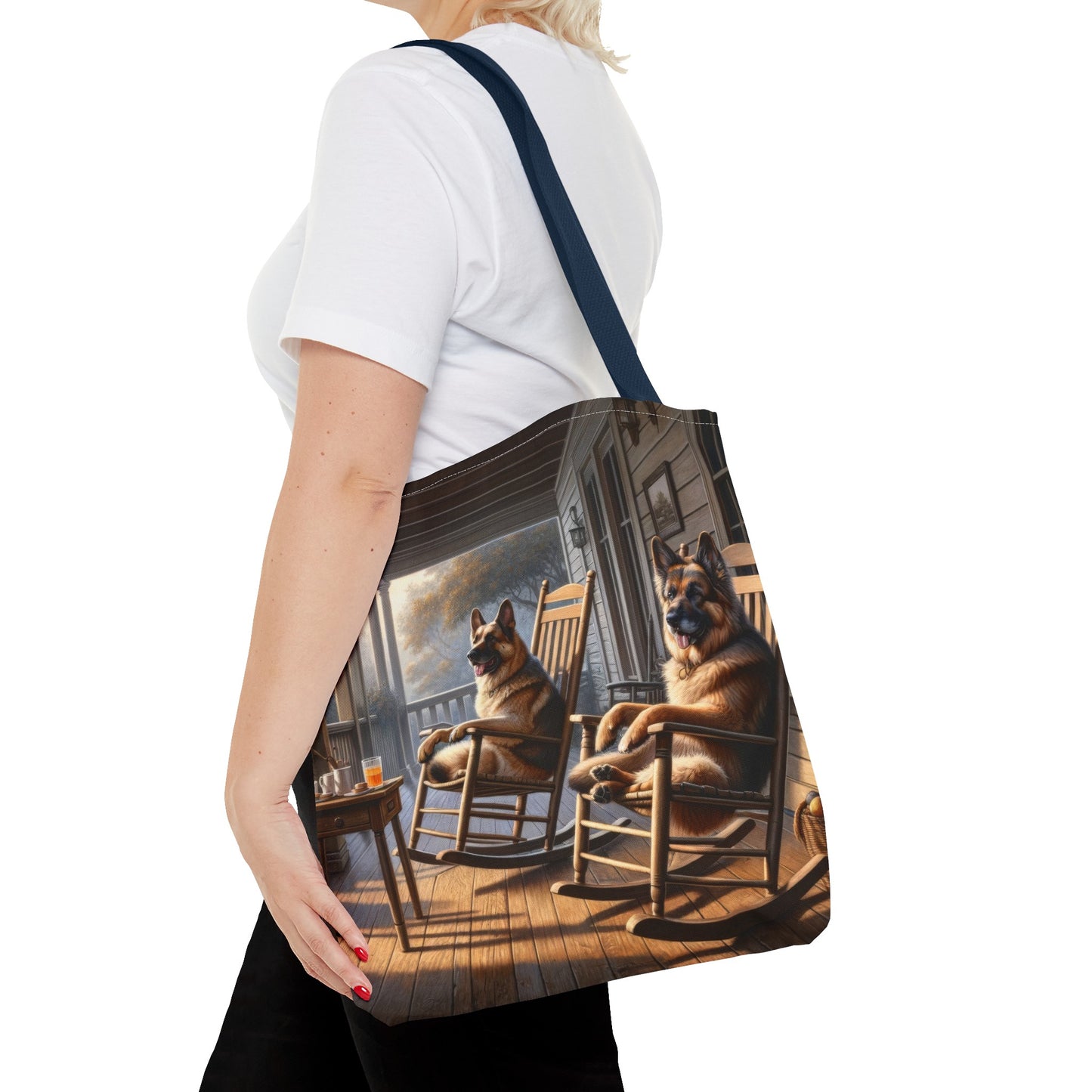 German Shepherds on the Porch Tote Bag