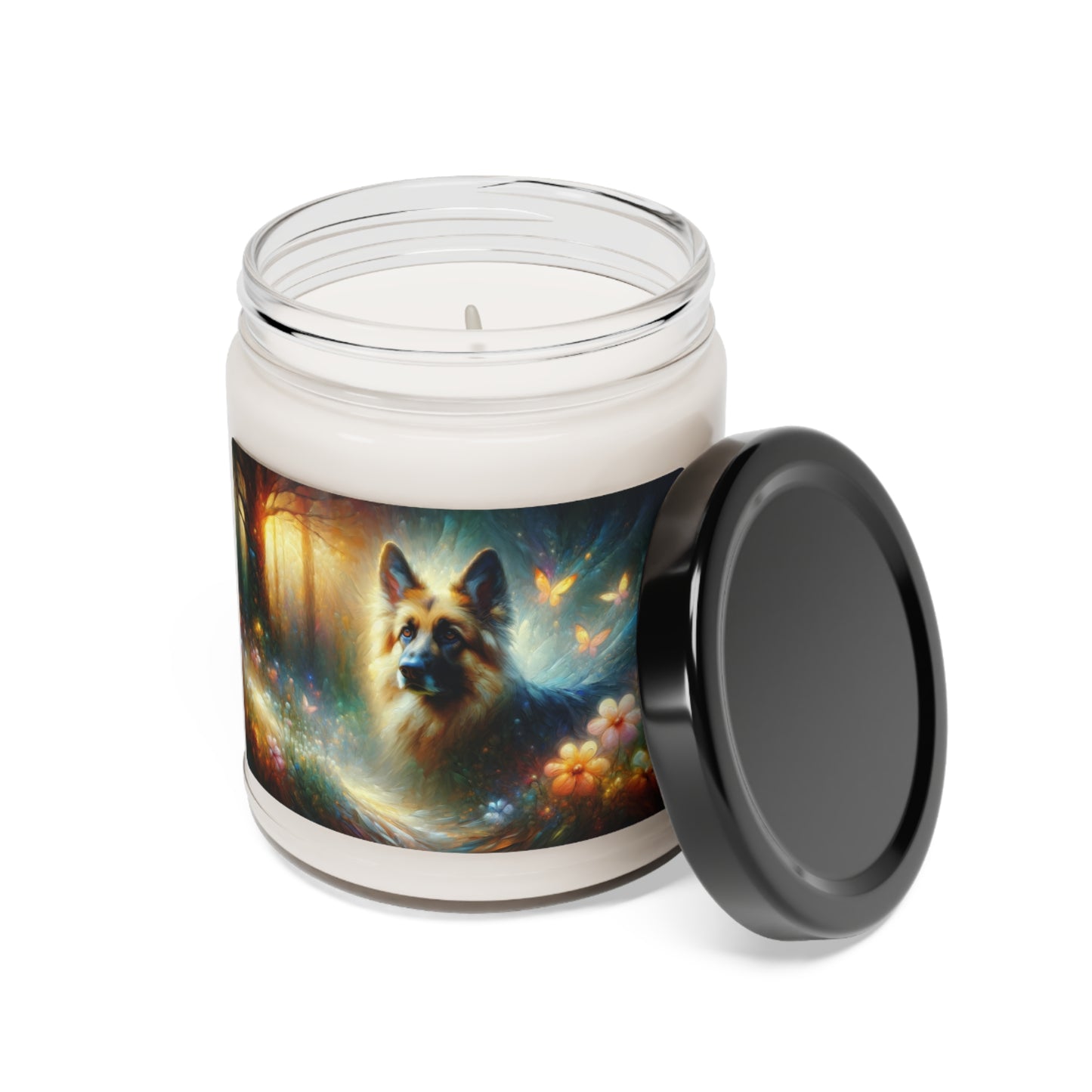 Fairy tale and impressionism German Shepherd Scented Soy Candle, 9oz