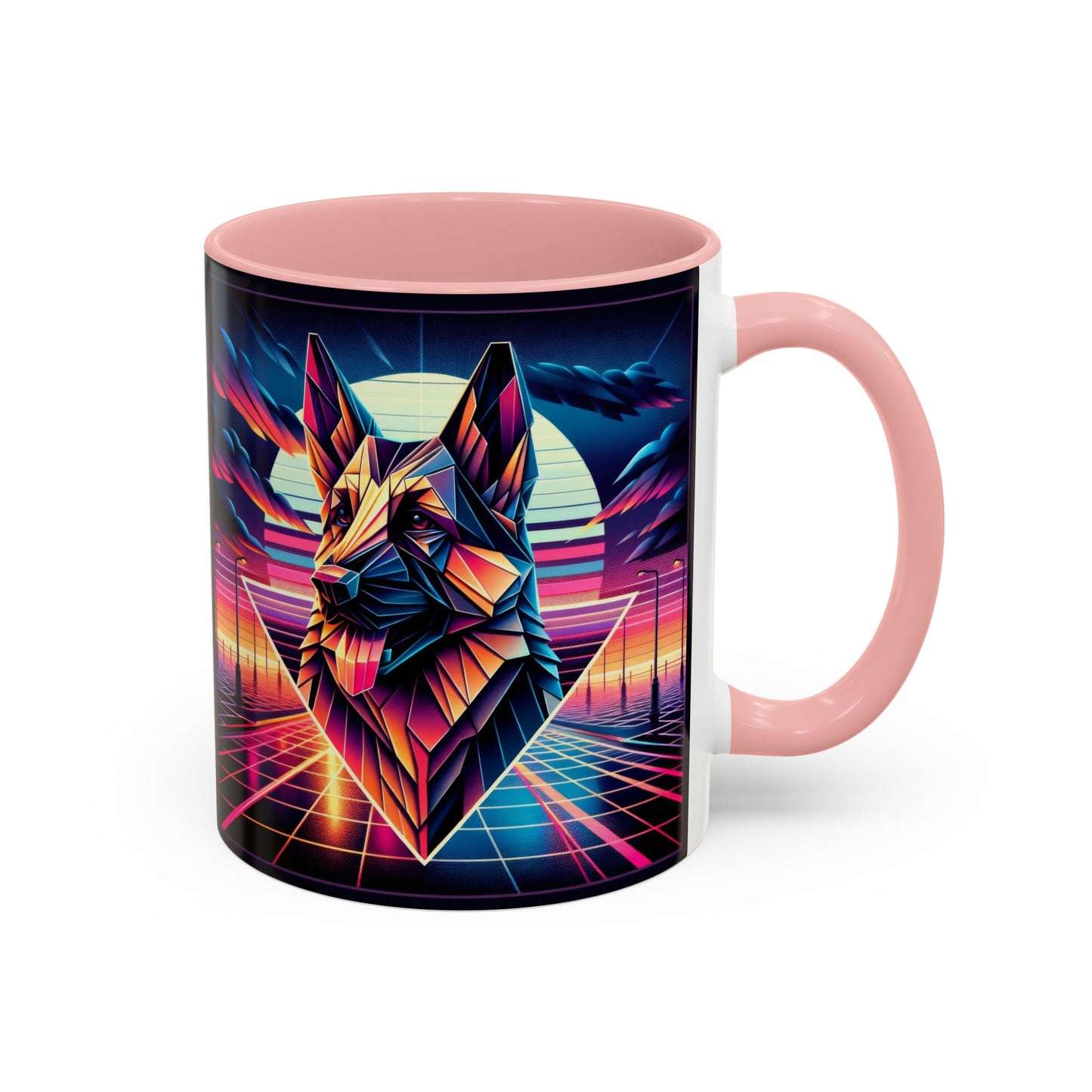 Origami and polyart German Shepherd Coffee Mug