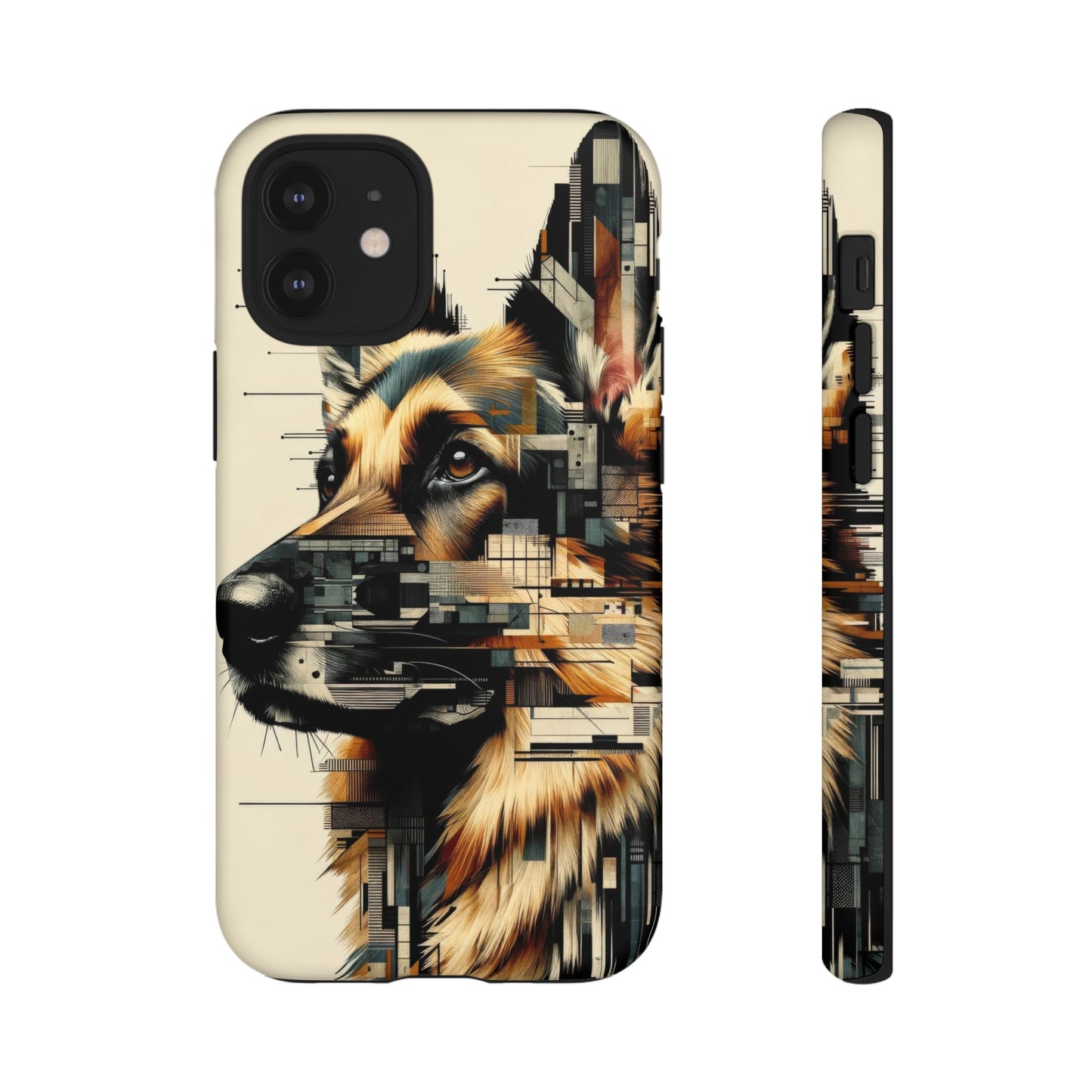 Constructivist and dadaist German Shepherd Phone Case