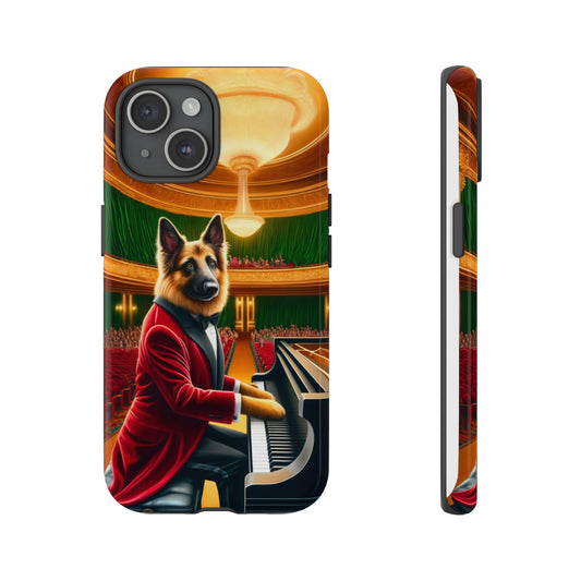 German Shepherd Playing the Piano Phone Case