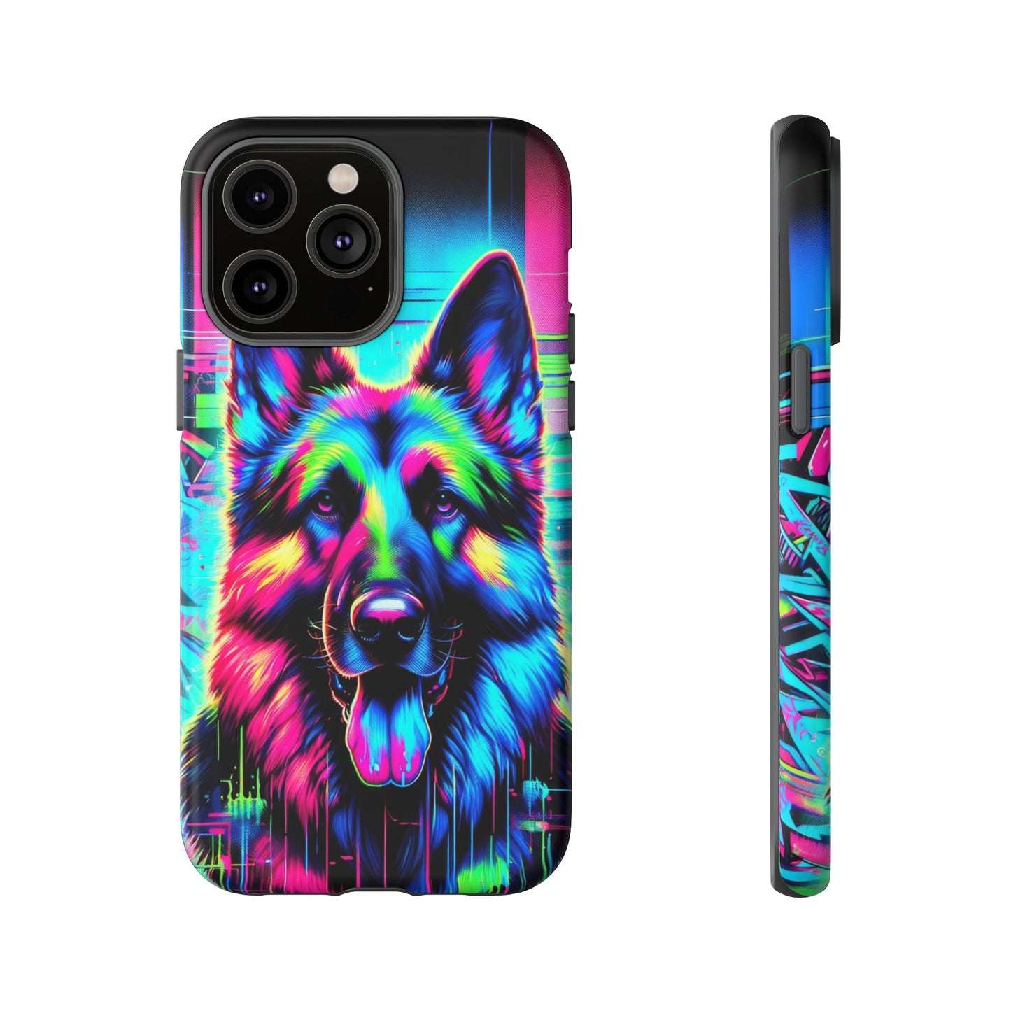 Neon graffiti German Shepherd Phone Case