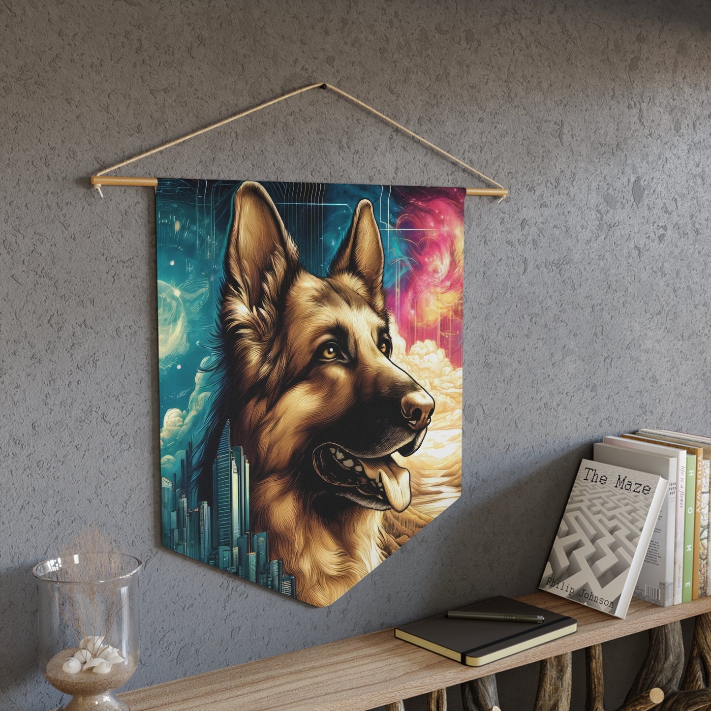 Dreamy fantasy German Shepherd Pennant