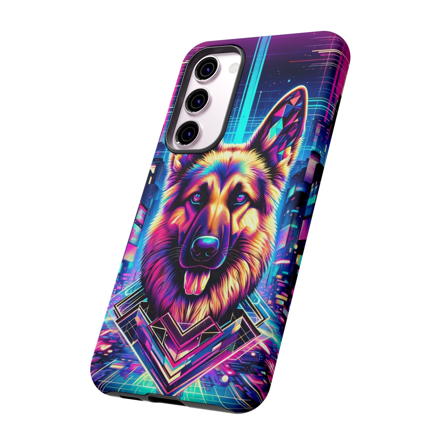 Glitch art German Shepherd Phone Case