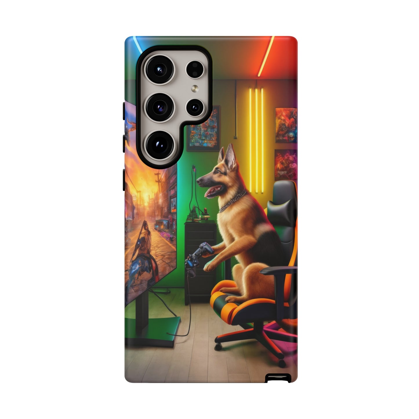 German Shepherd Playing Video Games Phone Case