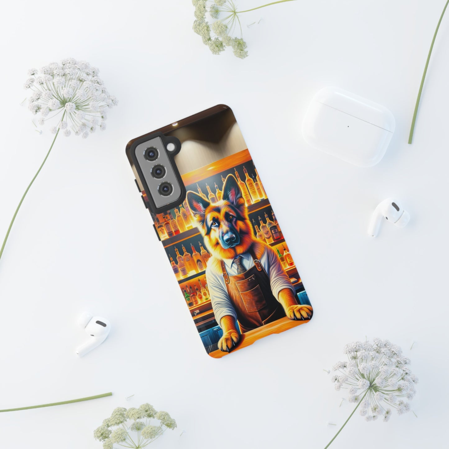 German Shepherd Tending a Bar Phone Case