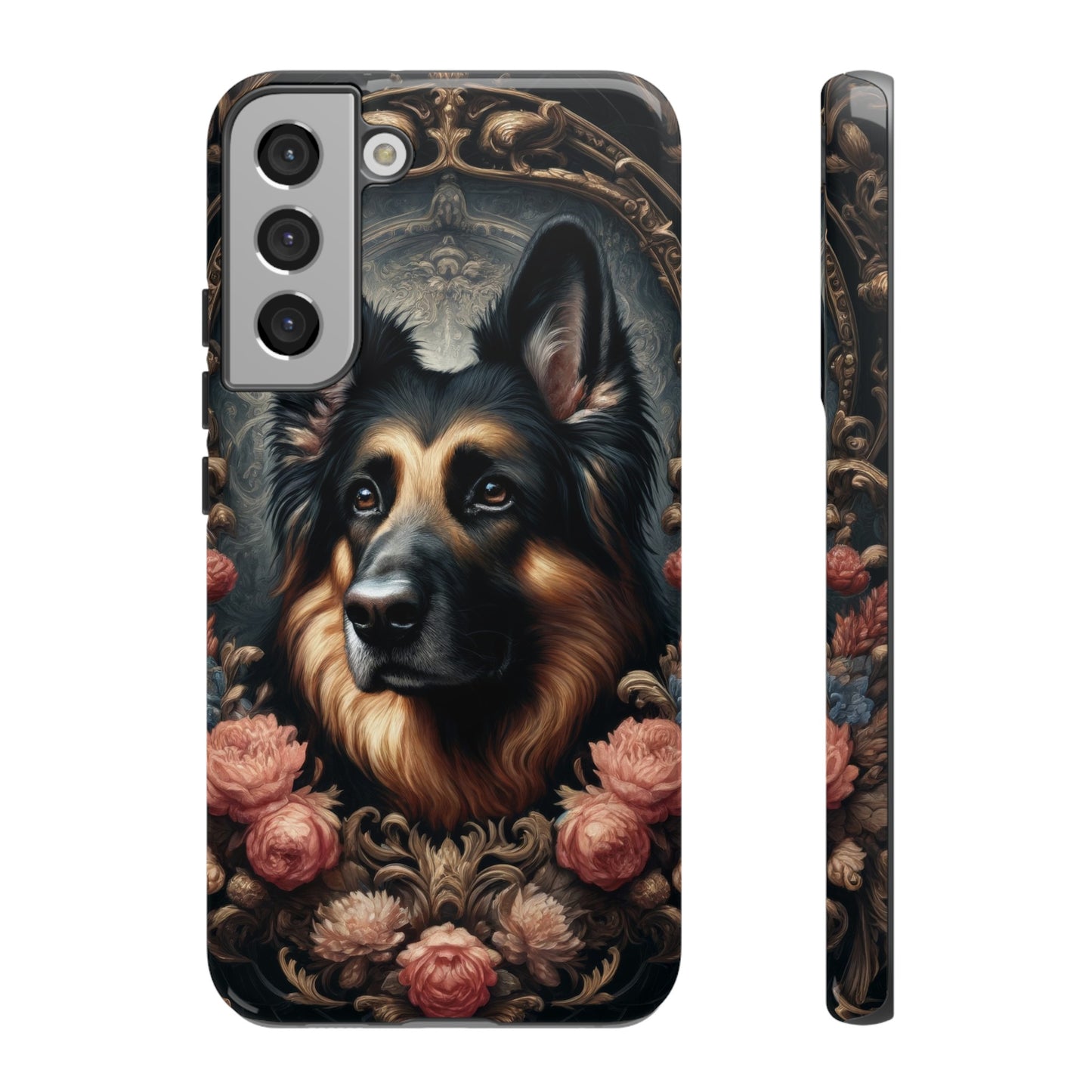 Gothic, high angle German Shepherd Phone Case