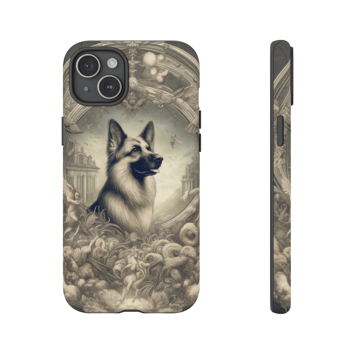 Dreamy fantasy and rococo German Shepherd Phone Case