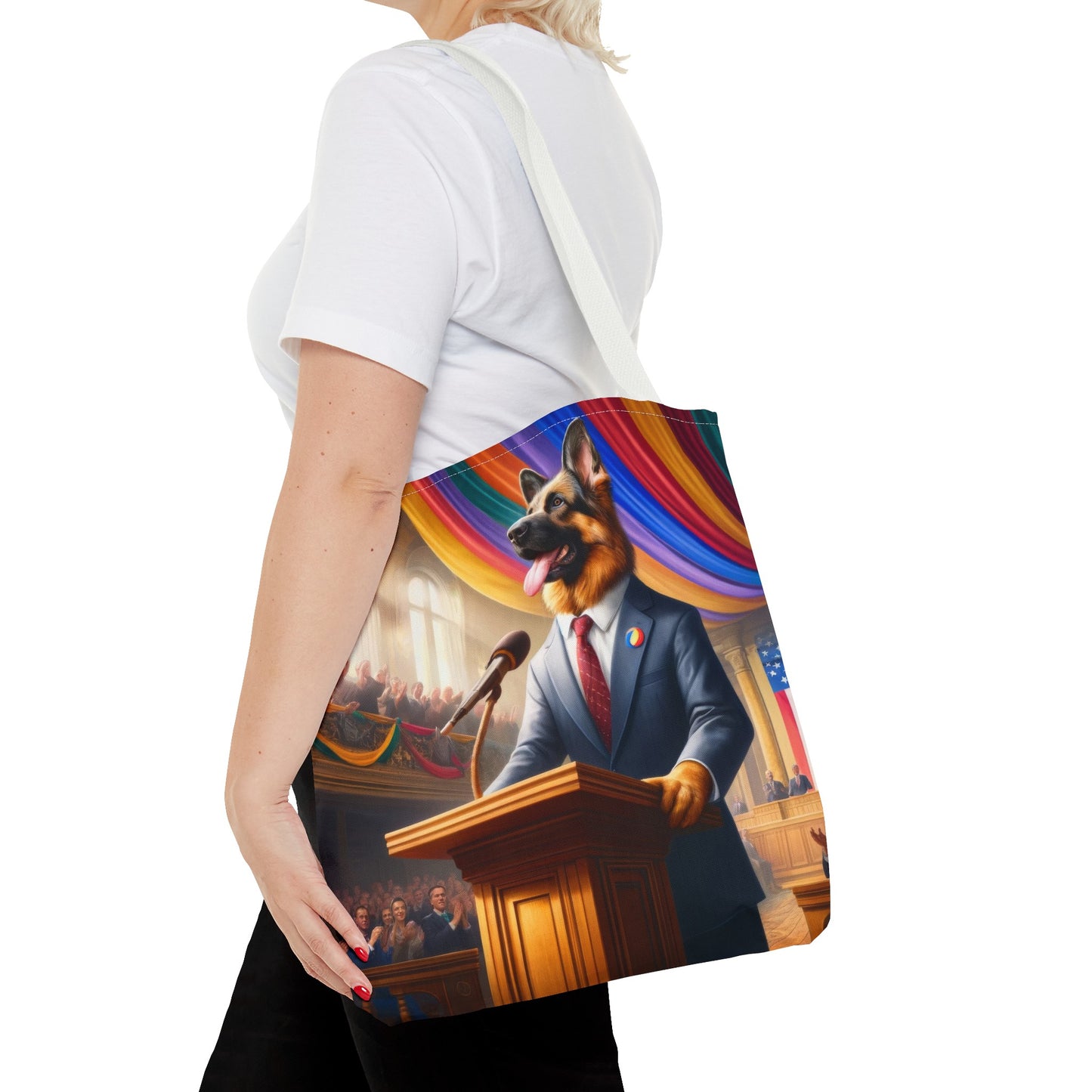 German Shepherd Giving a Speech Tote Bag