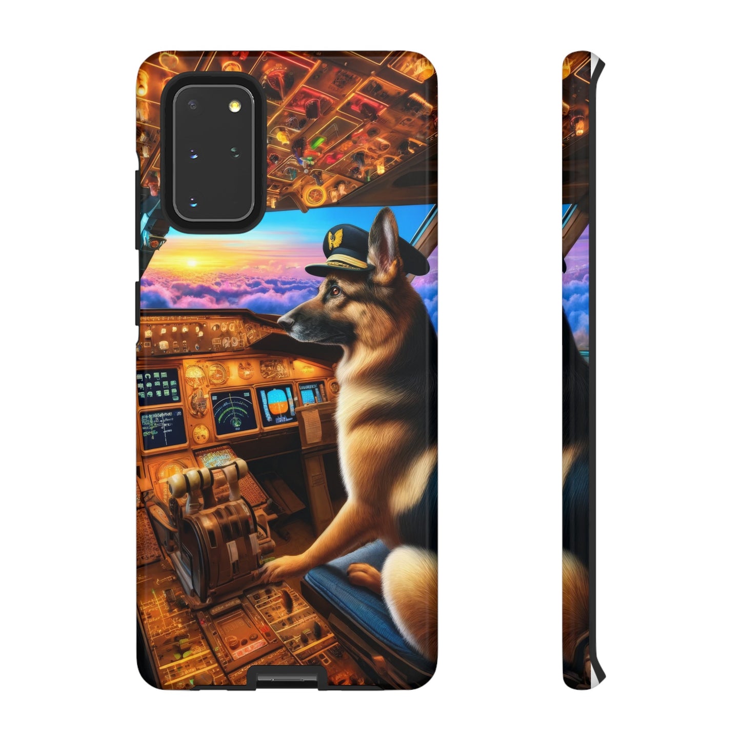 German Shepherd Flying an Airplane Phone Case