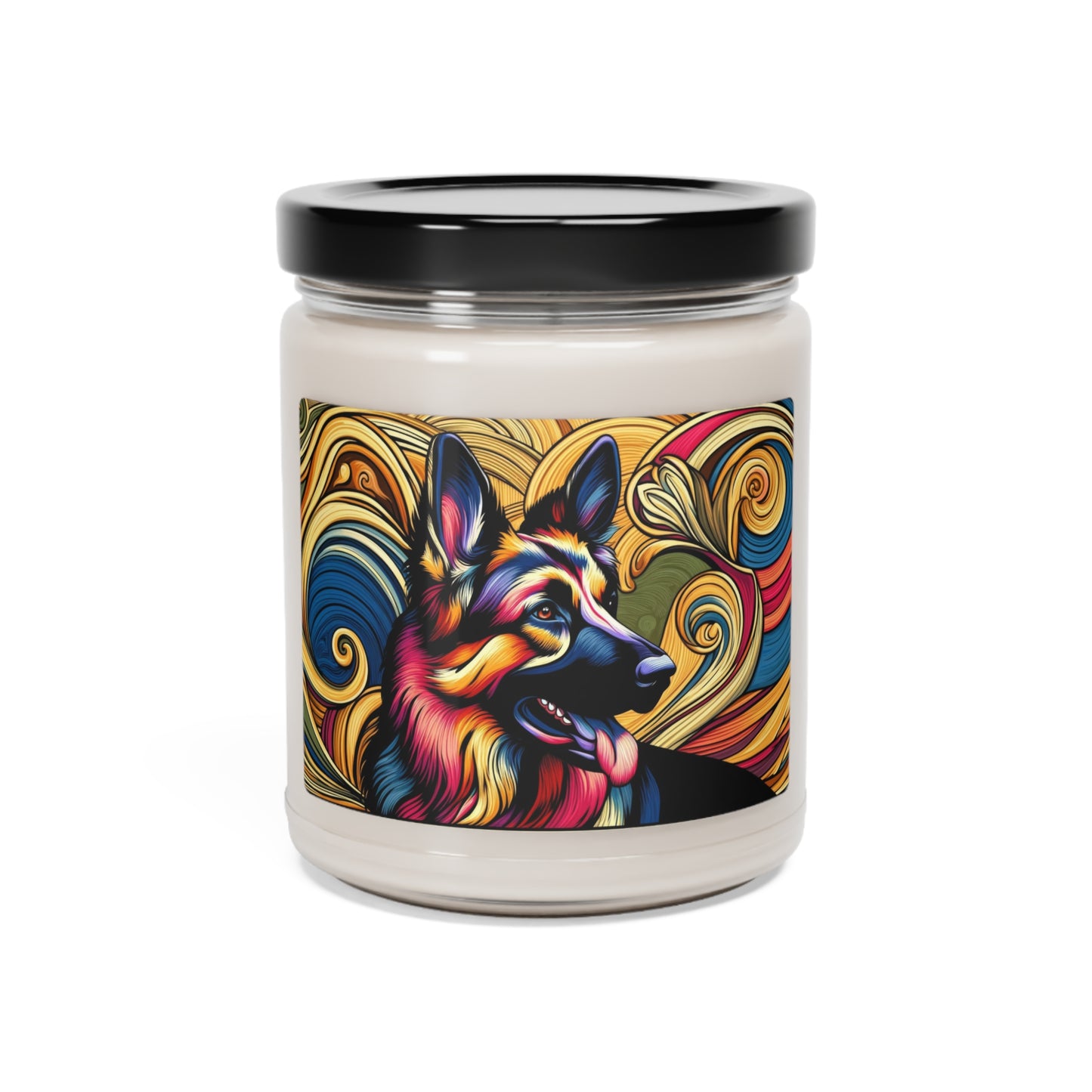 Scratchboard technique German Shepherd Scented Soy Candle, 9oz
