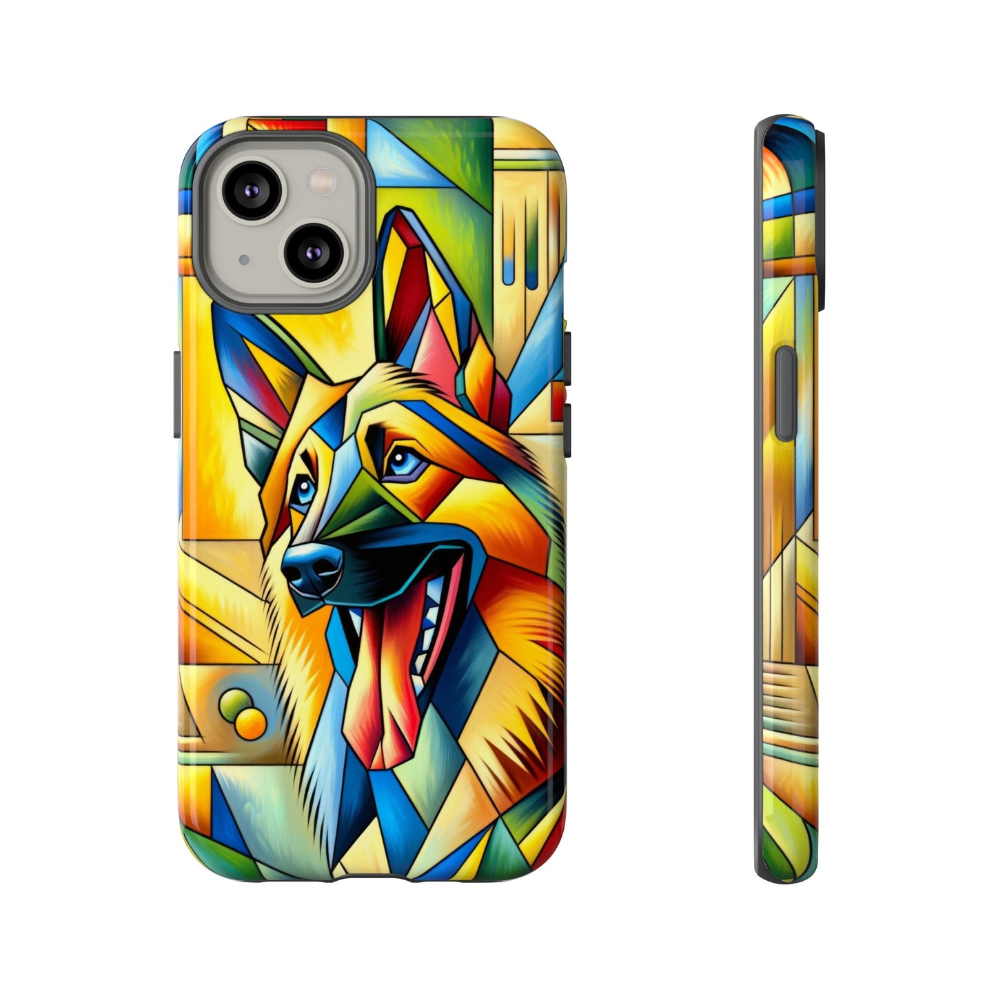 German Shepherd in Cubism Tough Phone Case