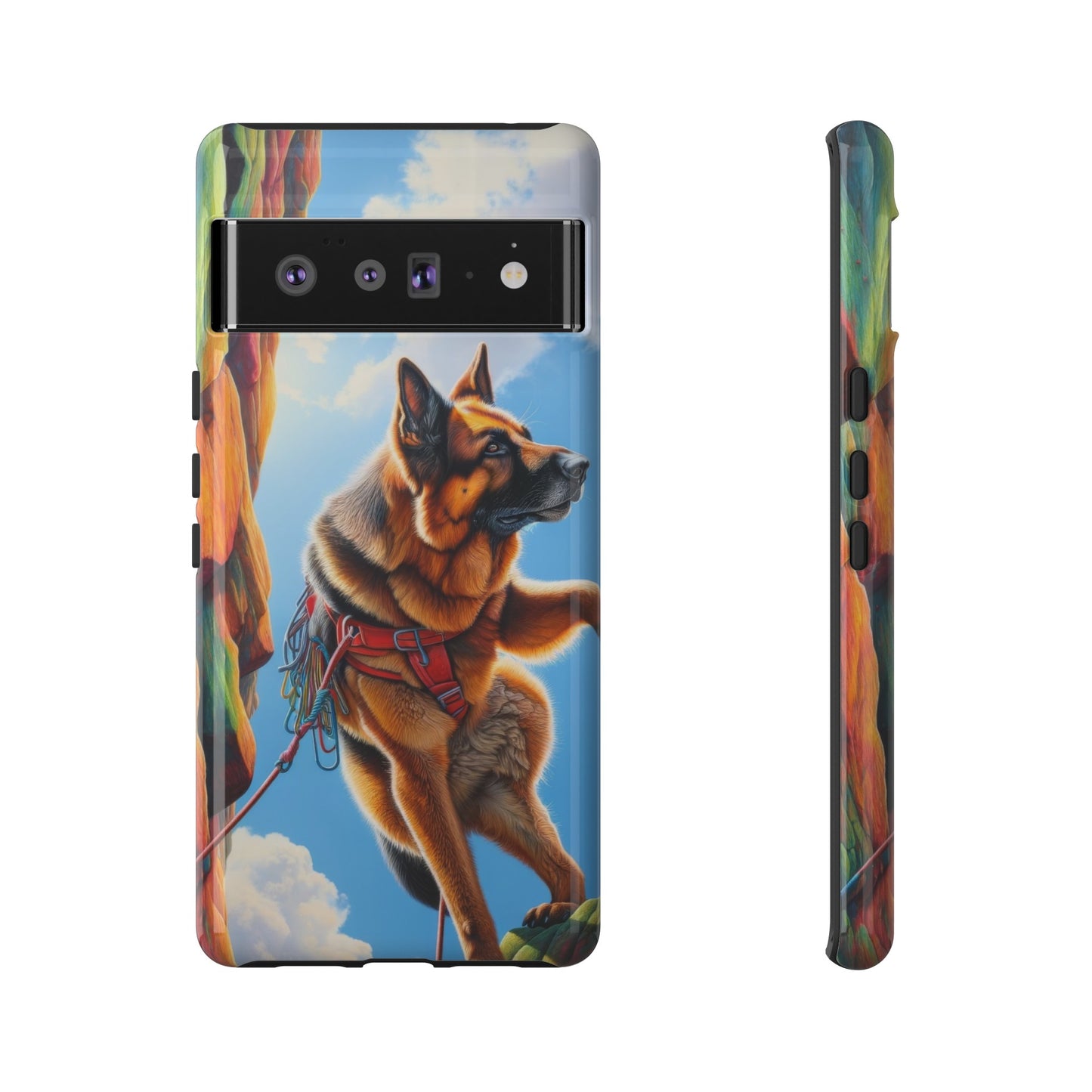 German Shepherd Rock climbing Phone Case