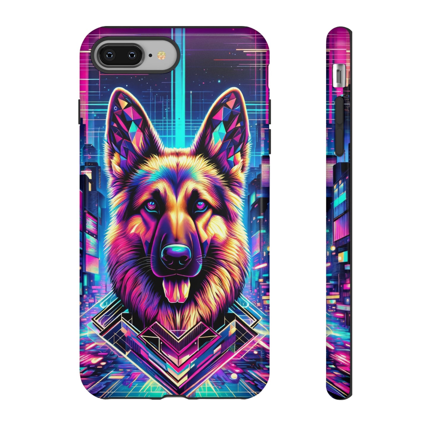 Glitch art German Shepherd Phone Case