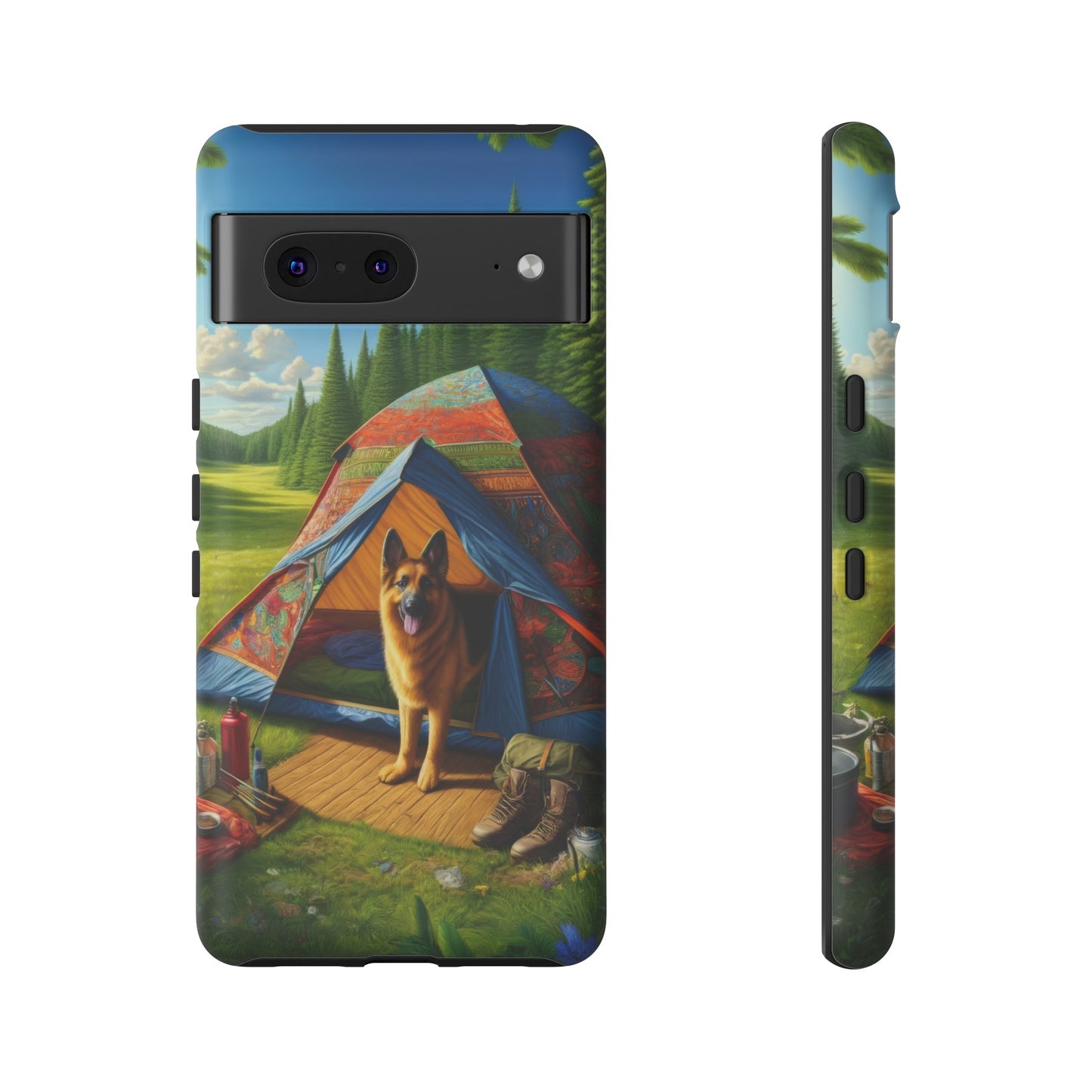 German Shepherd Camping  Phone Case